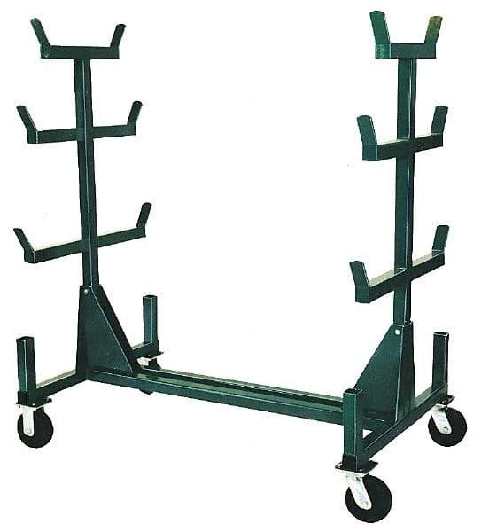 Greenlee - 1,000 Lb Capacity, 34" Wide x 58-1/2" Long x 63-1/2" High Mobile Cart - 7 Slot, Steel - Benchmark Tooling