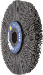 Osborn - 8" OD, 1-1/4" Arbor Hole, Crimped Nylon Wheel Brush - 1" Face Width, 2-1/4" Trim Length, 0.04" Filament Diam, 3,600 RPM - Benchmark Tooling