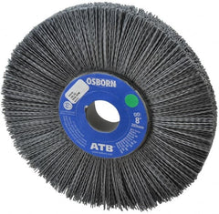 Osborn - 8" OD, 1-1/4" Arbor Hole, Crimped Nylon Wheel Brush - 1" Face Width, 2-1/4" Trim Length, 0.035" Filament Diam, 3,600 RPM - Benchmark Tooling