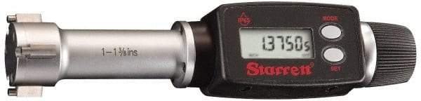 Starrett - 8" to 9", IP65, Carbide Face Electronic Inside Micrometer - 0.00005" Resolution, 0.0003" Accuracy, 4-5/8" Gage Depth - Benchmark Tooling