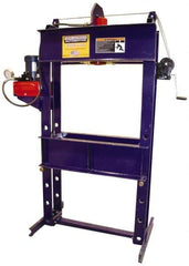 Omega Lift Equipment - 100 Ton Hydraulic Shop Press - 10 Inch Stroke, 1 HP, Single Phase - Benchmark Tooling