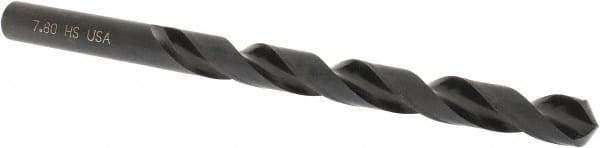 Hertel - 7.8mm 118° High Speed Steel Jobber Drill - Oxide Finish, Right Hand Cut, Spiral Flute, Straight Shank, 114mm OAL, Standard Point - Benchmark Tooling