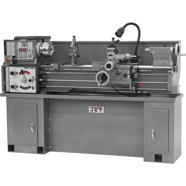 Jet - 13" Swing, 120" Between Centers, 230 Volt, Single Phase Bench Lathe - 5MT Taper, 2 hp, 70 to 1,600 RPM, 1-3/8" Bore Diam - Benchmark Tooling