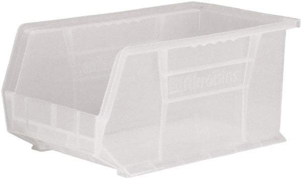 Akro-Mils - 60 Lb. Load Capacity, 14-3/4" Deep, Clear Polymer Hopper Stacking Bin - 7" High x 8-1/4" Wide x 14-3/4" Long - Benchmark Tooling