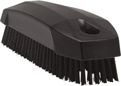 Vikan - 0.7" Bristle Length, Polyester Scrub Brush - 1-1/2" Wide Head, 4-1/2" OAL, Black, Polypropylene Block - Benchmark Tooling