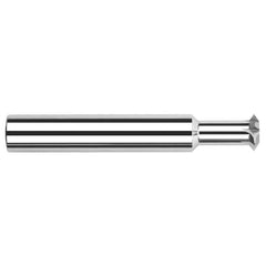 Harvey Tool - 1/4° 1/4" Cut Diam, 0.179" Cut Width, 1/4" Shank, Solid Carbide Double-Angle Cutter - Exact Industrial Supply