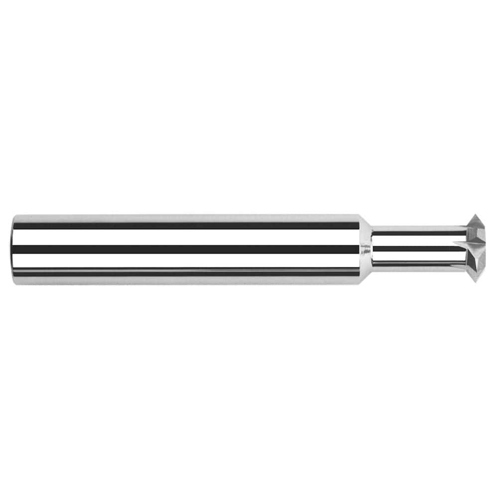 Harvey Tool - 1/4° 1/4" Cut Diam, 1/8" Cut Width, 1/4" Shank, Solid Carbide Double-Angle Cutter - Benchmark Tooling