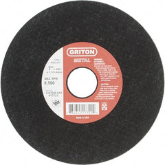 Made in USA - 7" 60 Grit Aluminum Oxide Cutoff Wheel - 0.06" Thick, 1-1/4" Arbor, 8,732 Max RPM, Use with Stationary Tools - Benchmark Tooling