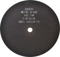 Made in USA - 8" 60 Grit Aluminum Oxide Cutoff Wheel - 1/32" Thick, 5/8" Arbor, 8,000 Max RPM, Use with Stationary Tools - Benchmark Tooling