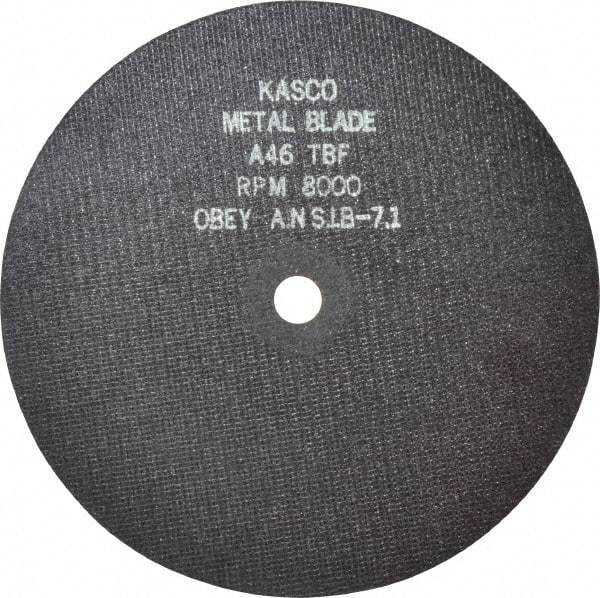 Made in USA - 8" 46 Grit Aluminum Oxide Cutoff Wheel - 1/16" Thick, 5/8" Arbor, 8,000 Max RPM, Use with Stationary Tools - Benchmark Tooling