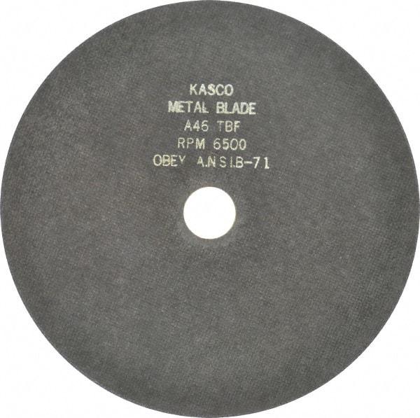 Made in USA - 10" 46 Grit Aluminum Oxide Cutoff Wheel - 1/16" Thick, 1-1/4" Arbor, 6,500 Max RPM, Use with Chop Saws - Benchmark Tooling