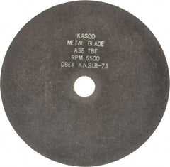 Made in USA - 10" 36 Grit Aluminum Oxide Cutoff Wheel - 3/32" Thick, 1-1/4" Arbor, 6,500 Max RPM, Use with Chop Saws - Benchmark Tooling