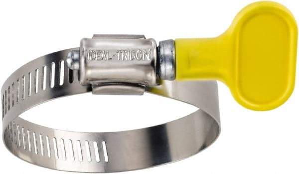 IDEAL TRIDON - SAE Size 64, 2-1/2 to 4-1/2" Diam, Stainless Steel Turn-Key Worm Drive Clamp - 1/2" Wide, Material Grade 201, Series 5Y - Benchmark Tooling