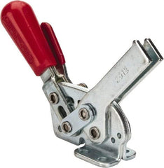 De-Sta-Co - 295 Lb Holding Capacity, Horizontal Handle, Manual Hold Down Toggle Clamp - 58° Handle Movement, 71° Bar Opening, U-Bar, Flanged Base, Electro-Plated Zinc, Carbon Steel - Benchmark Tooling