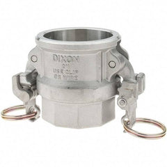 Dixon Valve & Coupling - 2" Stainless Steel Cam & Groove Suction & Discharge Hose Female Coupler Female NPT Thread - Part D, 2" EZ Boss-Lock Thread, 250 Max psi - Benchmark Tooling