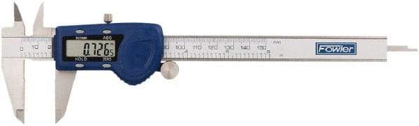 Fowler - 0 to 150mm Range, 0.01mm Resolution, Electronic Caliper - Stainless Steel with 1.56" Stainless Steel Jaws, 0.02mm Accuracy - Benchmark Tooling