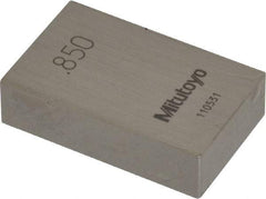 Mitutoyo - 0.85" Rectangular Steel Gage Block - Accuracy Grade AS-1, Includes Certificate of Inspection - Benchmark Tooling