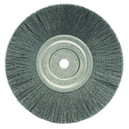 8" - Diameter Narrow Face Crimped Wire Wheel; .008" Steel Fill; 5/8" Arbor Hole - Benchmark Tooling