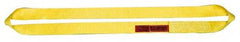 Lift-All - 7' Long x 2" Wide, 9,600 Lb Vertical Capacity, 2 Ply, Nylon Web Sling - 7,700 Lb Choker Capacity, Yellow - Benchmark Tooling