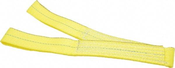 Lift-All - 3' Long x 2" Wide, 2,400 Lb Vertical Capacity, 1 Ply, Nylon Web Sling - 1,900 Lb Choker Capacity, Yellow - Benchmark Tooling