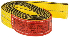 Lift-All - 6' Long x 2" Wide, 4,800 Lb Vertical Capacity, 2 Ply, Nylon Web Sling - 3,800 Lb Choker Capacity, Yellow - Benchmark Tooling