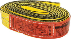 Lift-All - 12' Long x 2" Wide, 4,800 Lb Vertical Capacity, 2 Ply, Nylon Web Sling - 3,800 Lb Choker Capacity, Yellow - Benchmark Tooling