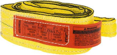 Lift-All - 5' Long x 3" Wide, 6,600 Lb Vertical Capacity, 2 Ply, Nylon Web Sling - 5,200 Lb Choker Capacity, Yellow - Benchmark Tooling
