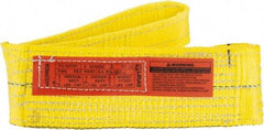 Lift-All - 3' Long x 4" Wide, 8,600 Lb Vertical Capacity, 2 Ply, Nylon Web Sling - 6,900 Lb Choker Capacity, Yellow - Benchmark Tooling