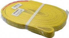 Lift-All - 10' Long x 1" Wide, 4,800 Lb Vertical Capacity, 2 Ply, Nylon Web Sling - 3,800 Lb Choker Capacity, Yellow - Benchmark Tooling