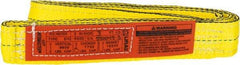 Lift-All - 3' Long x 2" Wide, 9,600 Lb Vertical Capacity, 2 Ply, Nylon Web Sling - 7,700 Lb Choker Capacity, Yellow - Benchmark Tooling