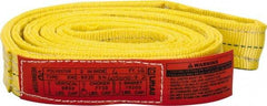 Lift-All - 6' Long x 2" Wide, 9,600 Lb Vertical Capacity, 2 Ply, Nylon Web Sling - 7,700 Lb Choker Capacity, Yellow - Benchmark Tooling