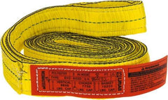 Lift-All - 8' Long x 2" Wide, 9,600 Lb Vertical Capacity, 2 Ply, Nylon Web Sling - 7,700 Lb Choker Capacity, Yellow - Benchmark Tooling