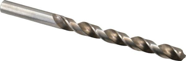 Interstate - 21/64" 140° High Speed Steel Jobber Drill - Bright Finish, Right Hand Cut, Spiral Flute, Straight Shank, 4-5/8" OAL, Standard Point - Benchmark Tooling