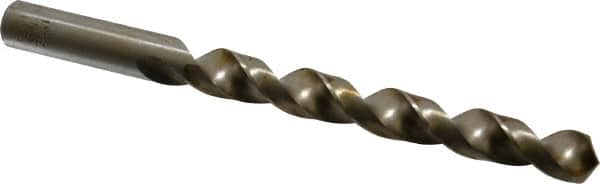 Interstate - 7/16" 140° High Speed Steel Jobber Drill - Bright Finish, Right Hand Cut, Spiral Flute, Straight Shank, 5-1/2" OAL, Standard Point - Benchmark Tooling