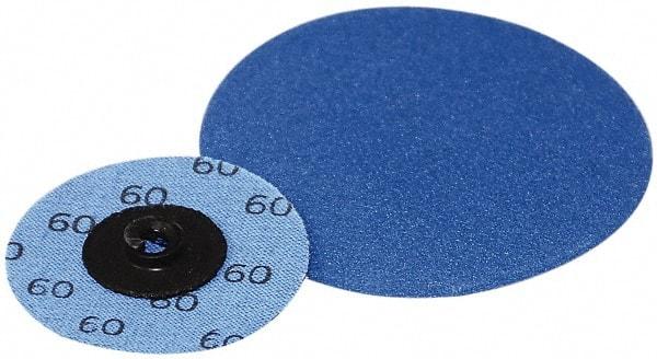 Superior Abrasives - 3" Disc Diam, 60 Grit, Zirconia Alumina Quick Change Disc - Type S Attaching System, Coated, Medium Grade - Benchmark Tooling