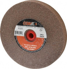 Camel Grinding Wheels - 46 Grit Aluminum Oxide Bench & Pedestal Grinding Wheel - 6" Diam x 1" Hole x 3/4" Thick, 4456 Max RPM, M Hardness, Coarse Grade , Vitrified Bond - Benchmark Tooling