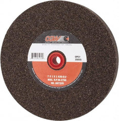 Camel Grinding Wheels - 36 Grit Aluminum Oxide Bench & Pedestal Grinding Wheel - 7" Diam x 1" Hole x 1" Thick, 3760 Max RPM, O Hardness, Very Coarse Grade , Vitrified Bond - Benchmark Tooling
