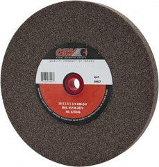 Camel Grinding Wheels - 36 Grit Aluminum Oxide Bench & Pedestal Grinding Wheel - 10" Diam x 1-1/4" Hole x 1" Thick, 2483 Max RPM, O Hardness, Very Coarse Grade , Vitrified Bond - Benchmark Tooling