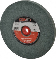 Camel Grinding Wheels - 80 Grit Silicon Carbide Bench & Pedestal Grinding Wheel - 6" Diam x 1" Hole x 1/2" Thick, 4456 Max RPM, I Hardness, Medium Grade , Vitrified Bond - Benchmark Tooling