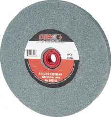 Camel Grinding Wheels - 100 Grit Silicon Carbide Bench & Pedestal Grinding Wheel - 6" Diam x 1" Hole x 1/2" Thick, 4456 Max RPM, I Hardness, Fine Grade , Vitrified Bond - Benchmark Tooling
