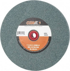 Camel Grinding Wheels - 80 Grit Silicon Carbide Bench & Pedestal Grinding Wheel - 7" Diam x 1" Hole x 3/4" Thick, 3760 Max RPM, I Hardness, Medium Grade , Vitrified Bond - Benchmark Tooling