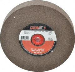 Camel Grinding Wheels - 80 Grit Aluminum Oxide Bench & Pedestal Grinding Wheel - 6" Diam x 1" Hole x 1" Thick, 4456 Max RPM, M Hardness, Medium Grade , Vitrified Bond - Benchmark Tooling