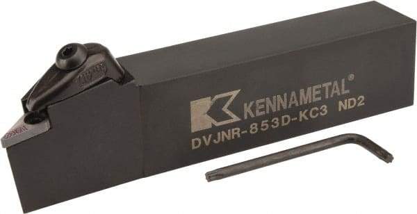 Kennametal - DVJN, Right Hand Cut, 3° Lead Angle, 1-1/4" Shank Height x 1" Shank Width, Negative Rake Indexable Turning Toolholder - 6" OAL, VN..33. Insert Compatibility, Series Kenclamp - Benchmark Tooling