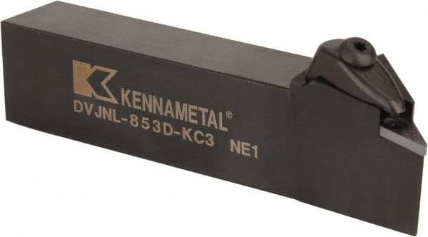 Kennametal - DVJN, Left Hand Cut, 3° Lead Angle, 1-1/4" Shank Height x 1" Shank Width, Negative Rake Indexable Turning Toolholder - 6" OAL, VN..33. Insert Compatibility, Series Kenclamp - Benchmark Tooling