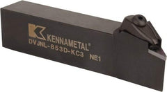 Kennametal - DVJN, Left Hand Cut, 3° Lead Angle, 1-1/4" Shank Height x 1" Shank Width, Negative Rake Indexable Turning Toolholder - 6" OAL, VN..33. Insert Compatibility, Series Kenclamp - Benchmark Tooling
