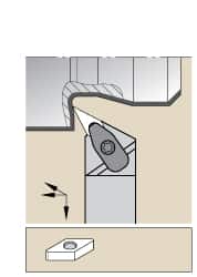 Kennametal - DVON, Left Hand Cut, 17.5° Lead Angle, 1-1/4" Shank Height x 1" Shank Width, Negative Rake Indexable Turning Toolholder - 6" OAL, VN..33. Insert Compatibility, Series Kenclamp - Benchmark Tooling