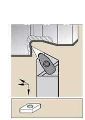 Kennametal - DVON, Left Hand Cut, 17.5° Lead Angle, 1-1/4" Shank Height x 1" Shank Width, Negative Rake Indexable Turning Toolholder - 6" OAL, VN..33. Insert Compatibility, Series Kenclamp - Benchmark Tooling