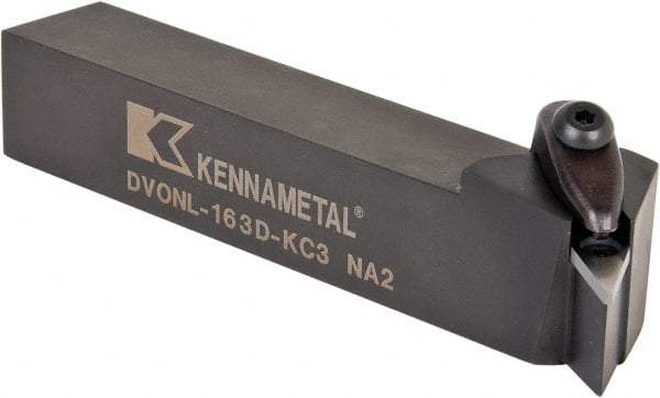 Kennametal - DVON, Left Hand Cut, 17.5° Lead Angle, 1" Shank Height x 1" Shank Width, Negative Rake Indexable Turning Toolholder - 6" OAL, VN..33. Insert Compatibility, Series Kenclamp - Benchmark Tooling