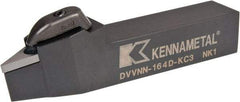 Kennametal - DVVN, Neutral Cut, 0° Lead Angle, 1" Shank Height x 1" Shank Width, Negative Rake Indexable Turning Toolholder - 6" OAL, VN..43. Insert Compatibility, Series Kenclamp - Benchmark Tooling