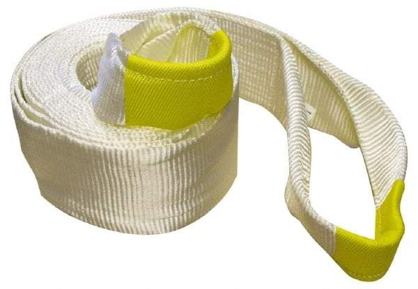 Erickson Manufacturing - 30' Long x 6" Wide, 55,000 Lb Basket Capacity, Polyester Web Sling - White, with Loop Ends - Benchmark Tooling